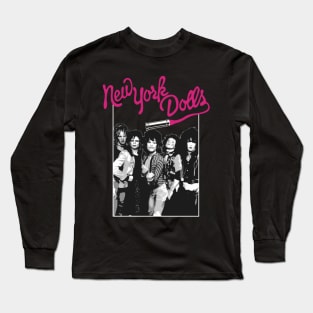 White And Black Vintage Long Sleeve T-Shirt